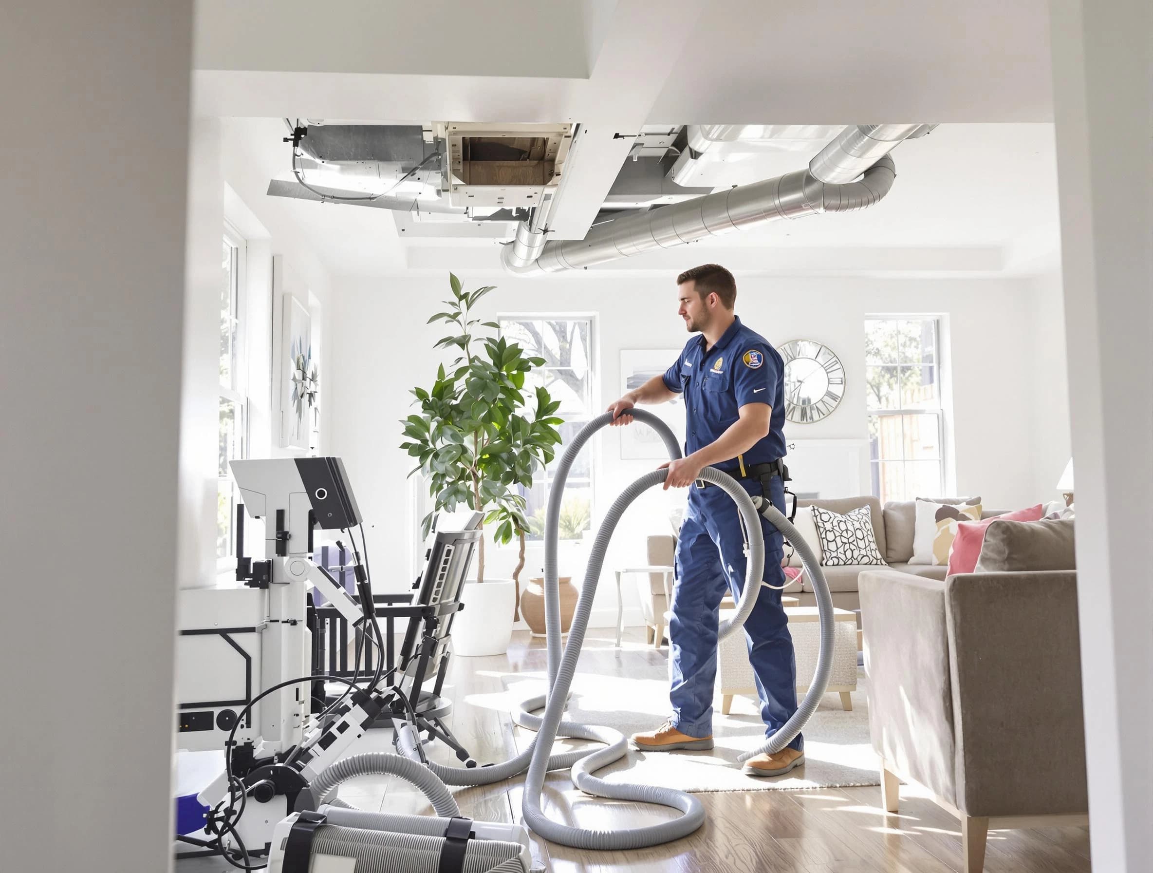 Anthem Air Duct Cleaning technician performing thorough AC duct cleaning for enhanced cooling efficiency in Anthem