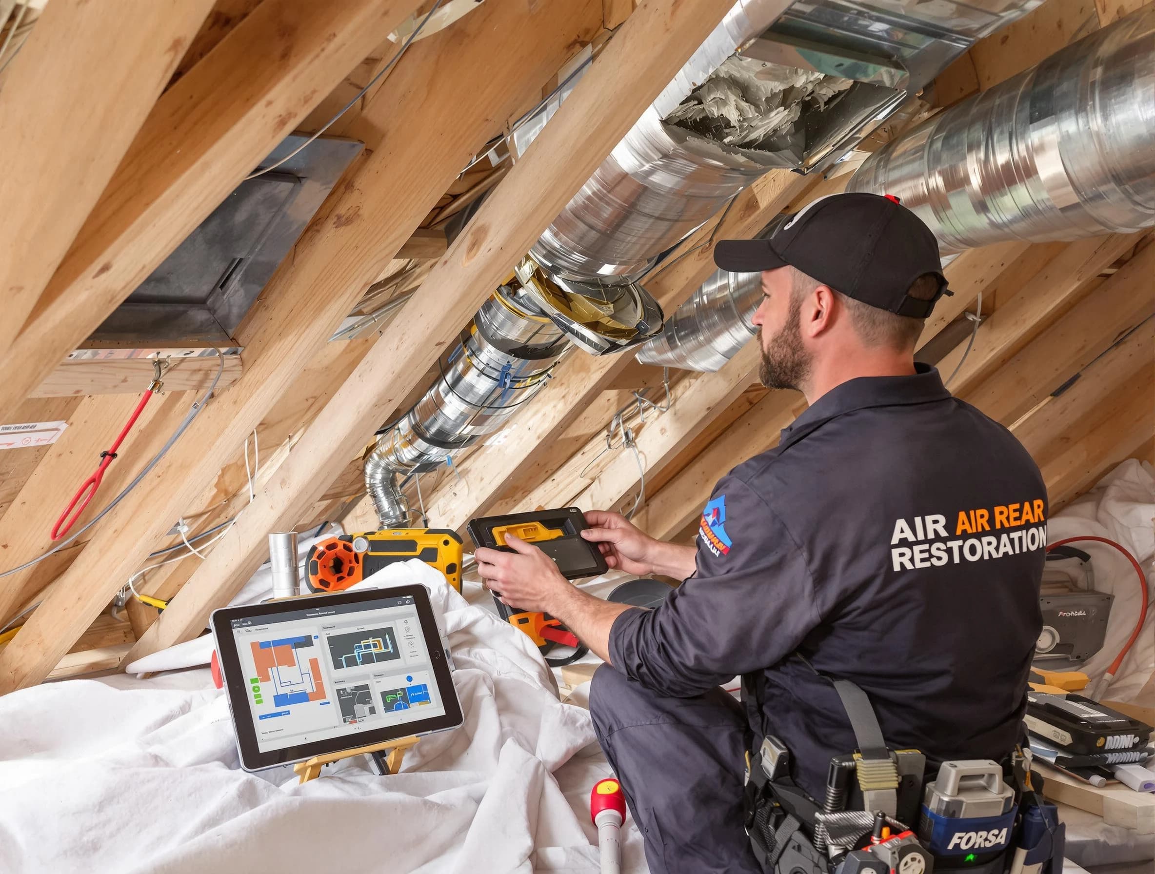 Anthem Air Duct Cleaning technician performing precise duct repair work in Anthem