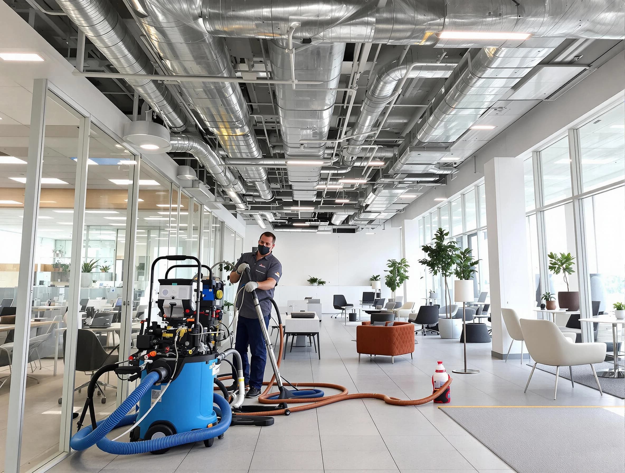 Anthem Air Duct Cleaning team conducting comprehensive commercial duct cleaning at a business location in Anthem
