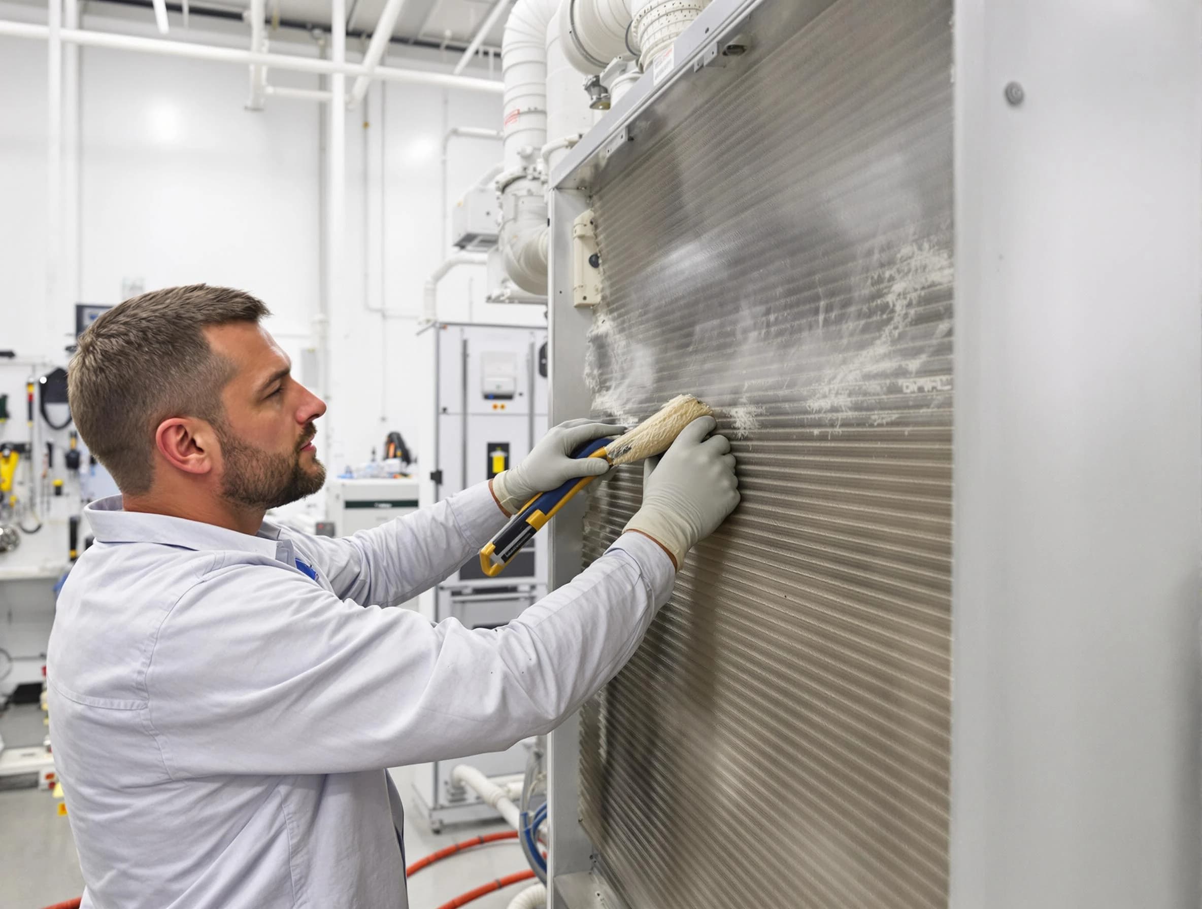 Anthem Air Duct Cleaning technician performing precision commercial coil cleaning at a Anthem business