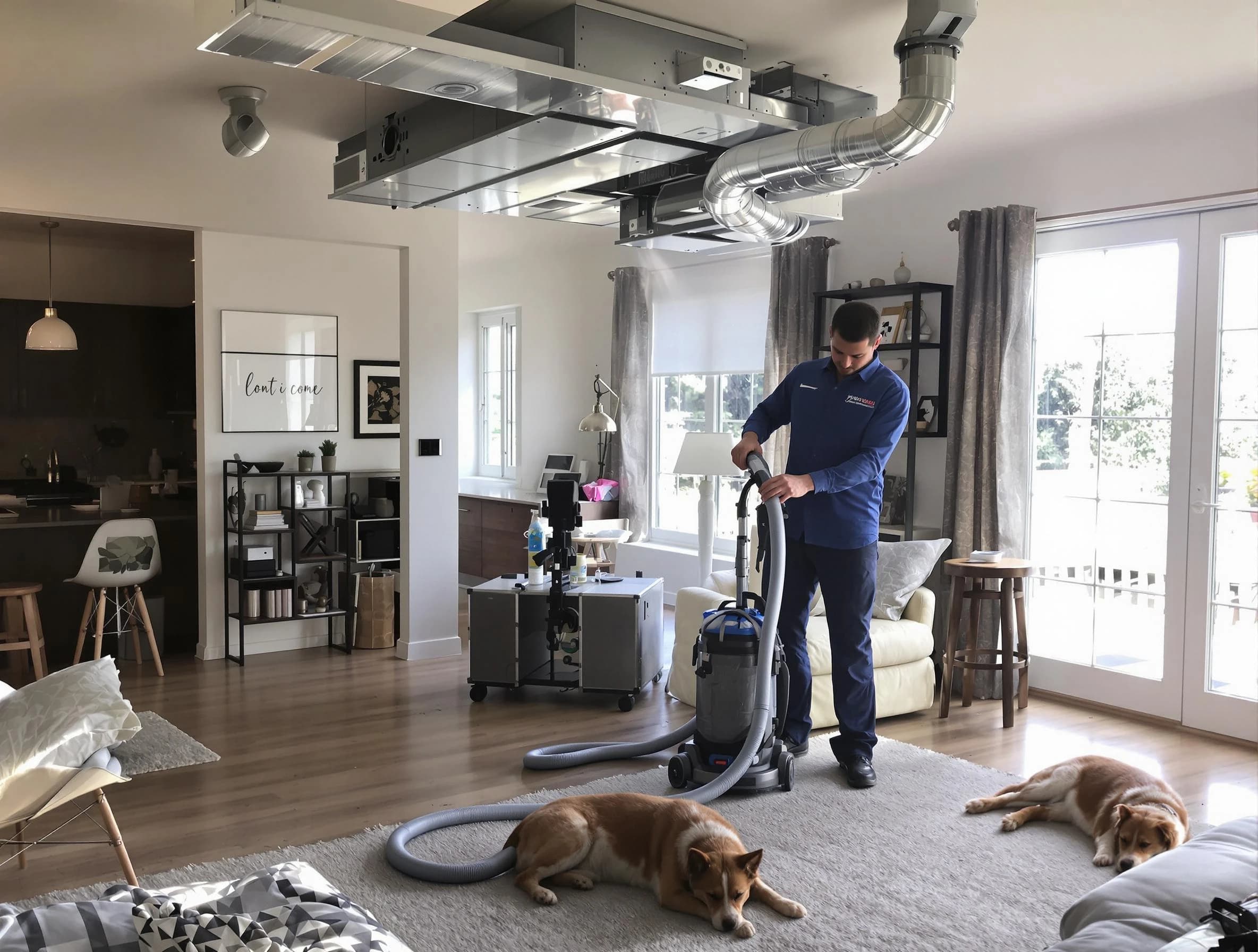 Anthem Air Duct Cleaning technician performing detailed indoor duct cleaning for improved air quality in Anthem
