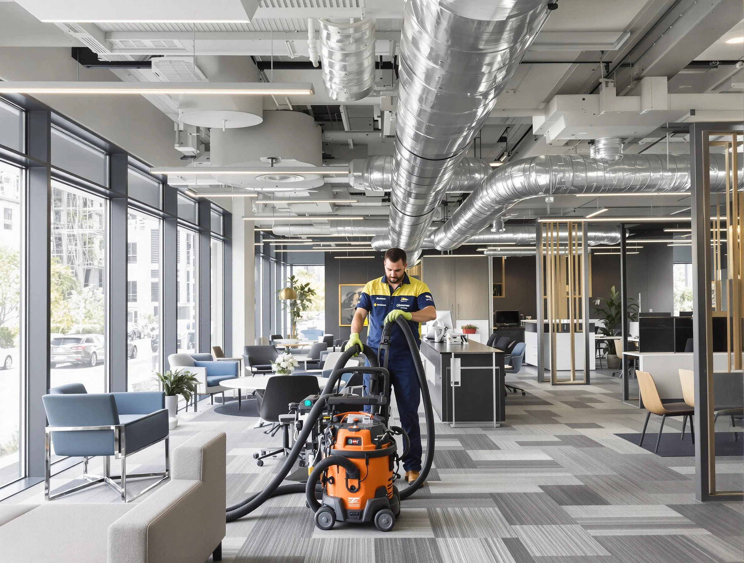 Anthem Air Duct Cleaning team performing thorough commercial duct cleaning at a Anthem business center